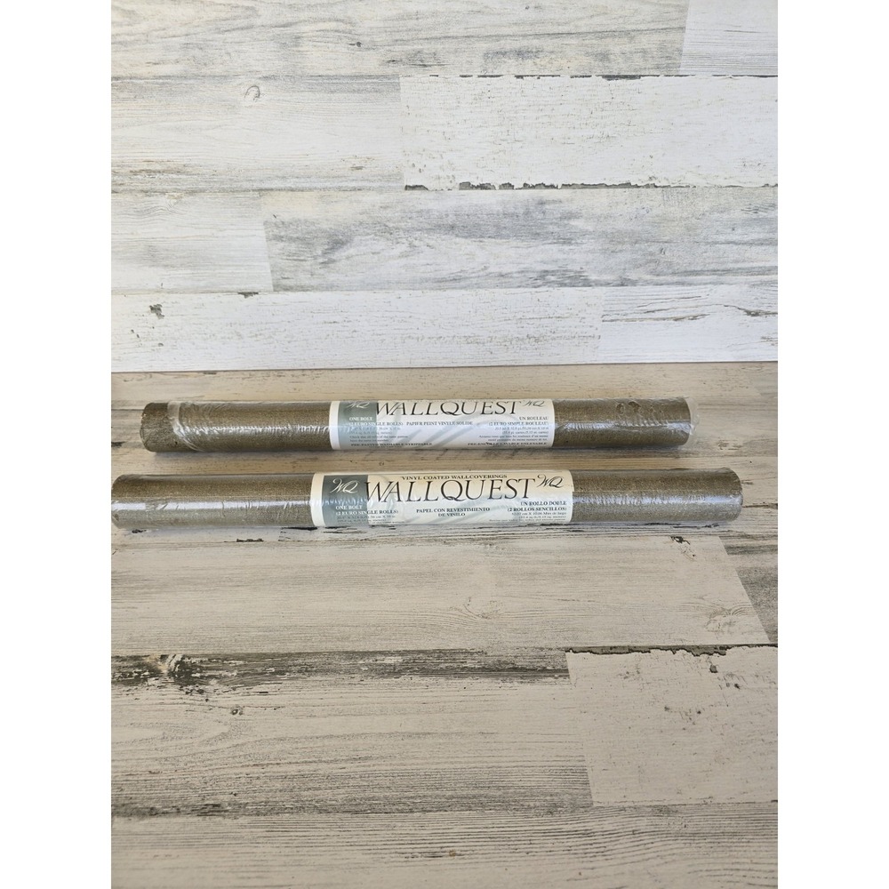 Wallquest Vinyl Coated Wallpaper 2 Double Rolls Taupe OA91204 Natural Oasis